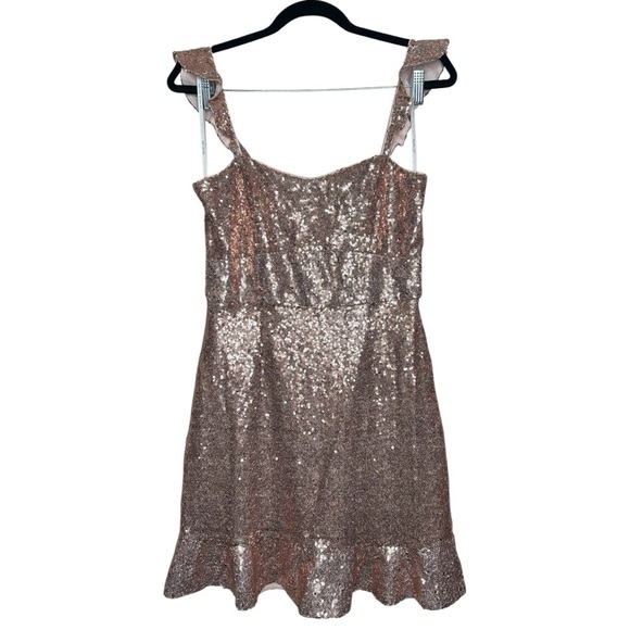 Rachel Zoe Sequins Rose Gold Dress Size 8 - Picture 1 of 11
